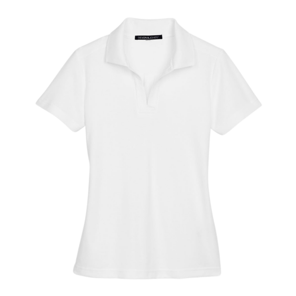 Devon & Jones Women's CrownLux Performance Plaited Polo in White