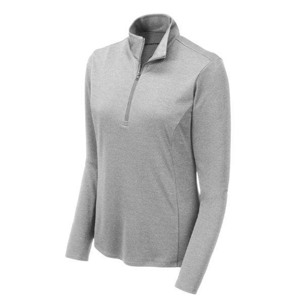 Sport-Tek Women’s Endeavor 1/2-Zip Pullover in Light Grey Heather