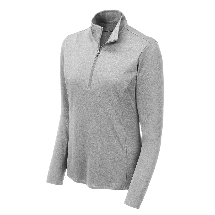 Sport-Tek Women’s Endeavor 1/2-Zip Pullover in Light Grey Heather - Image 1