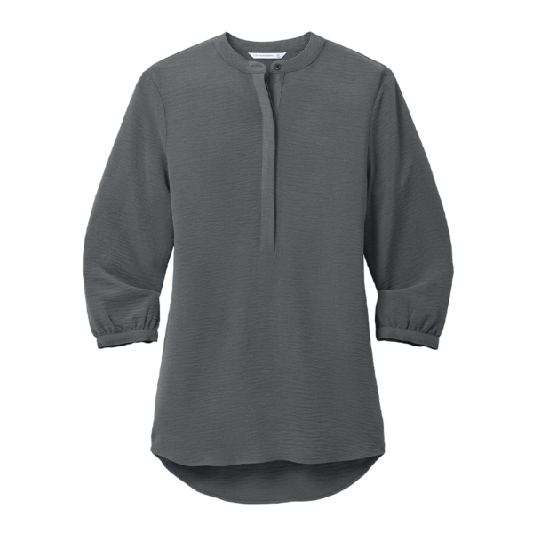 Port Authority Women's 3/4-Sleeve Textured Crepe Tunic in Graphite